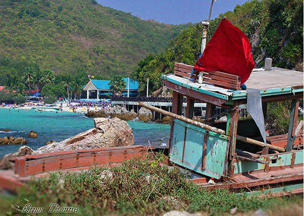 Old fishing boat on Koh Larn, Pattaya, Thailand